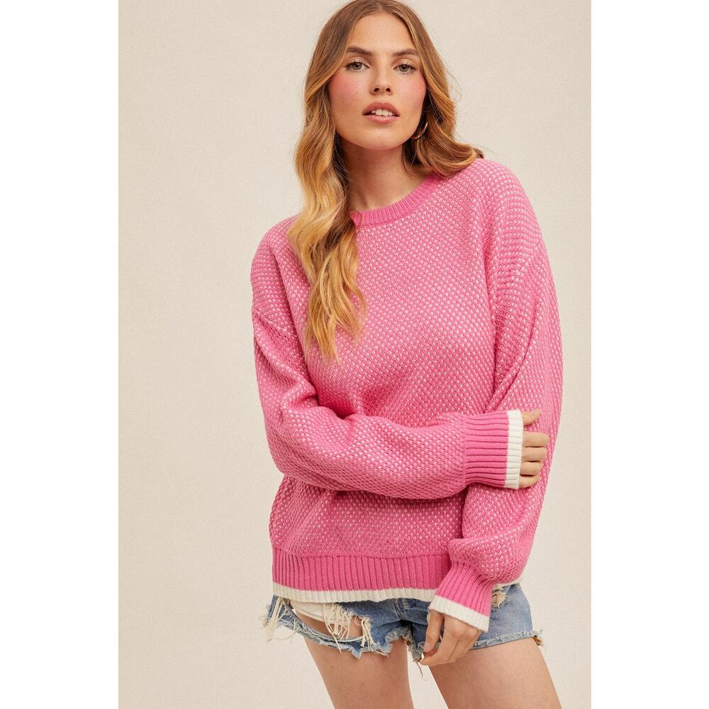 Crew Neck Oversized Bubble Sleeve Sweater - Picture 3 of 4